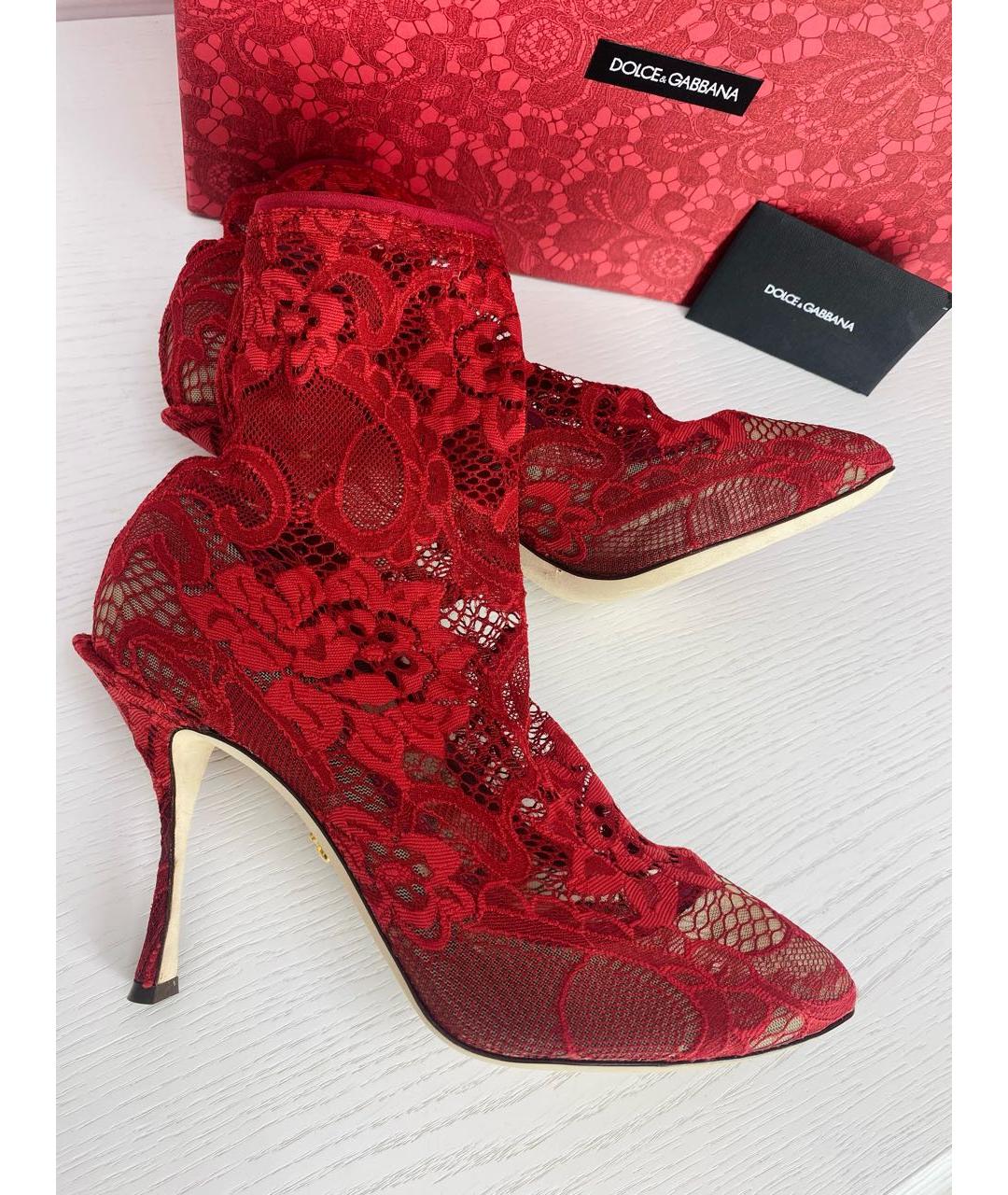DOLCE&GABBANA Красные ботильоны, фото 2