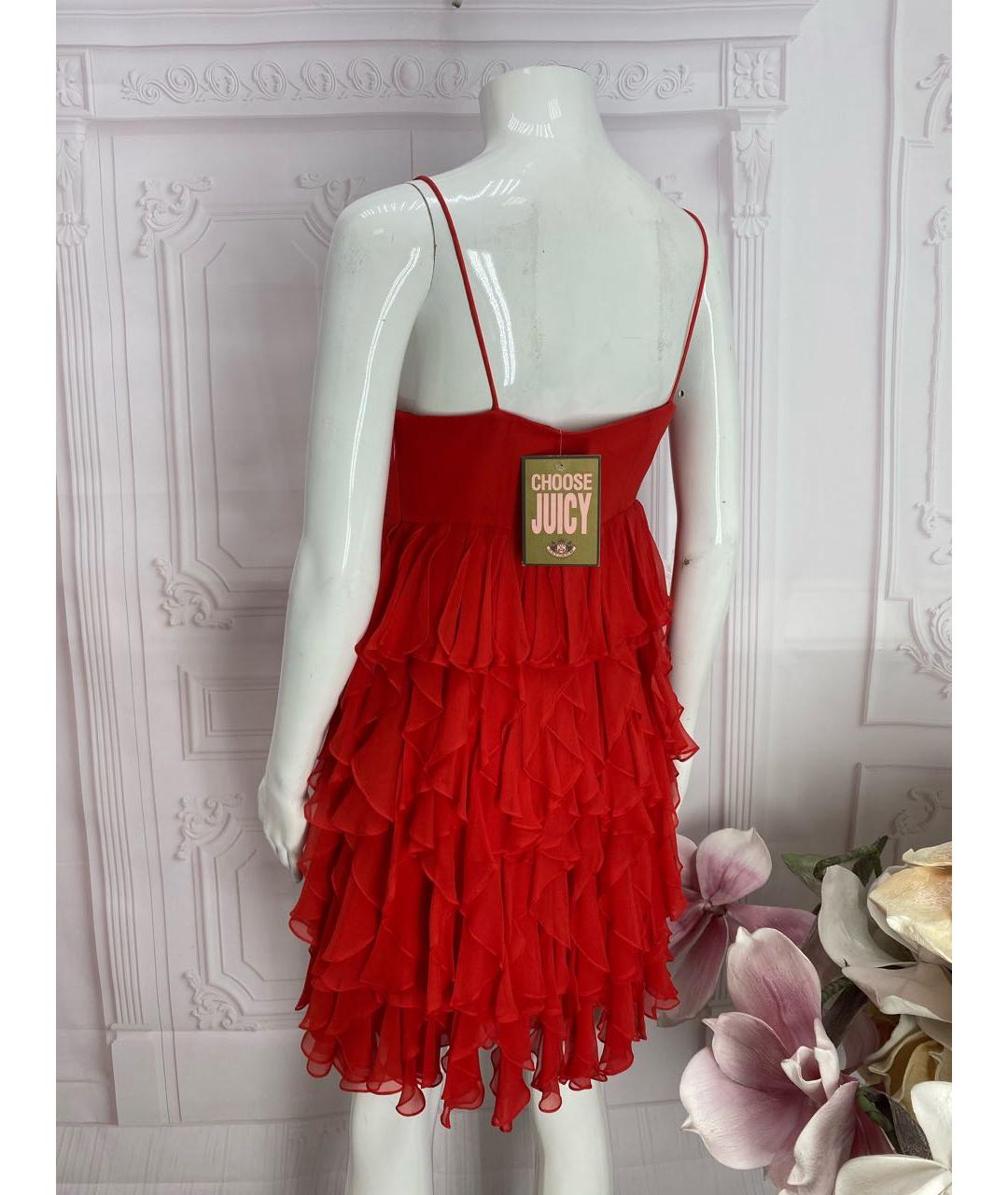JUICY COUTURE Красное шелковое платье, фото 2