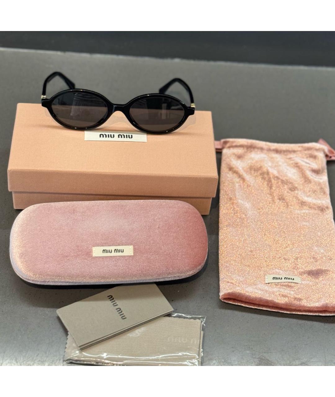 MIU MIU Черные пластиковые солнцезащитные очки, фото 2
