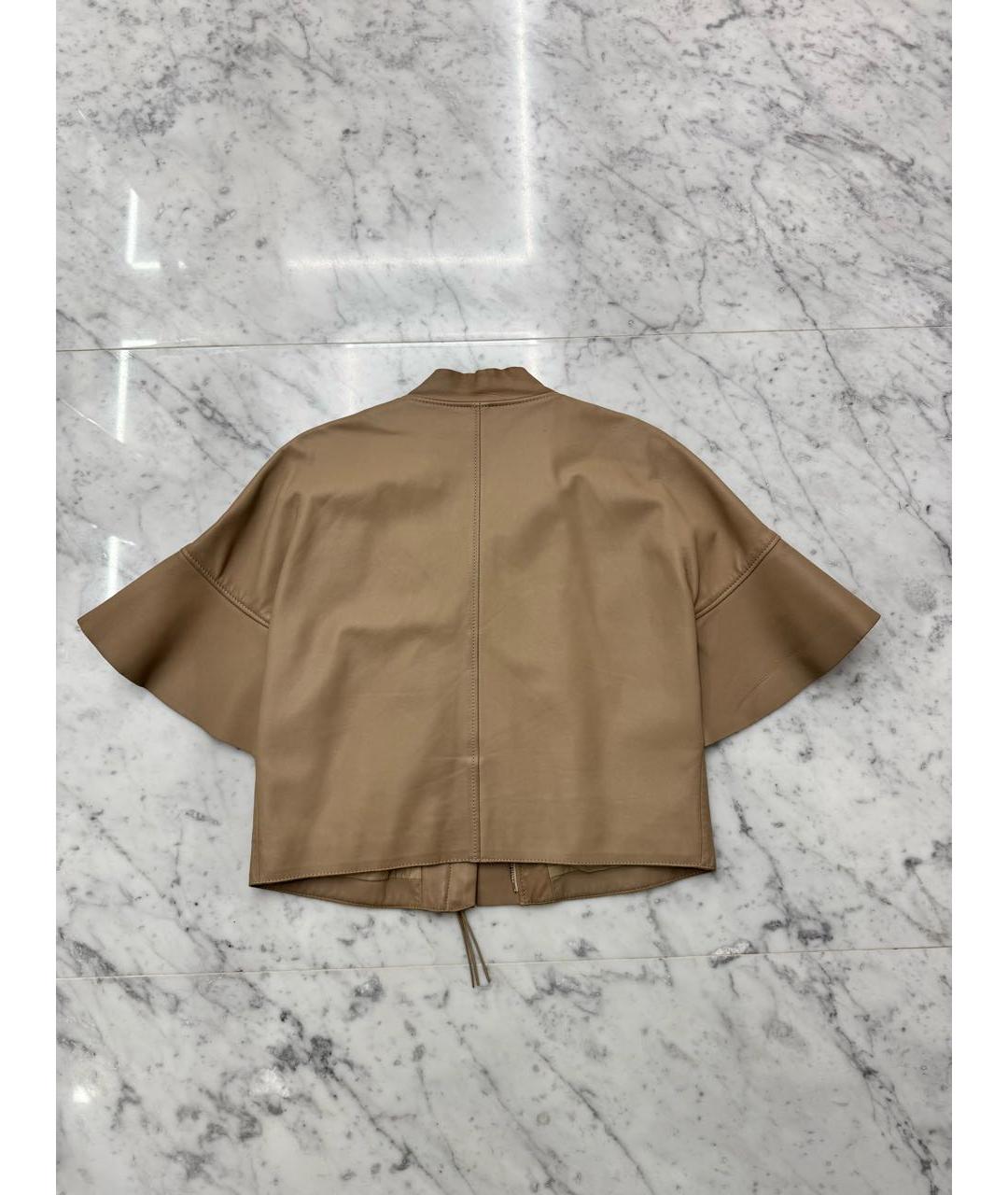 VALENTINO Бежевая кожаная куртка, фото 4