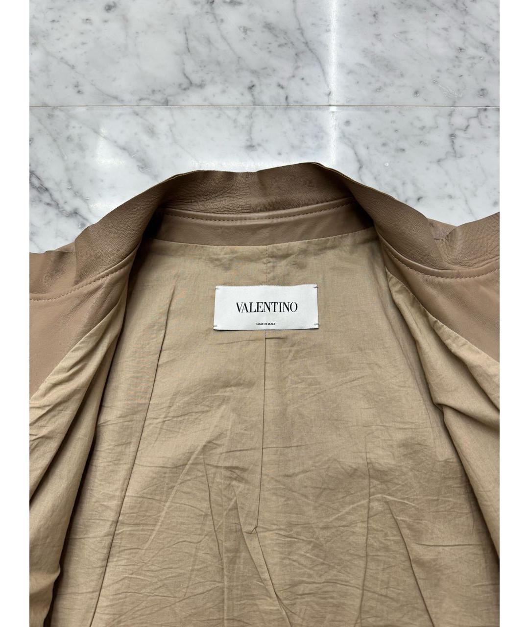 VALENTINO Бежевая кожаная куртка, фото 2