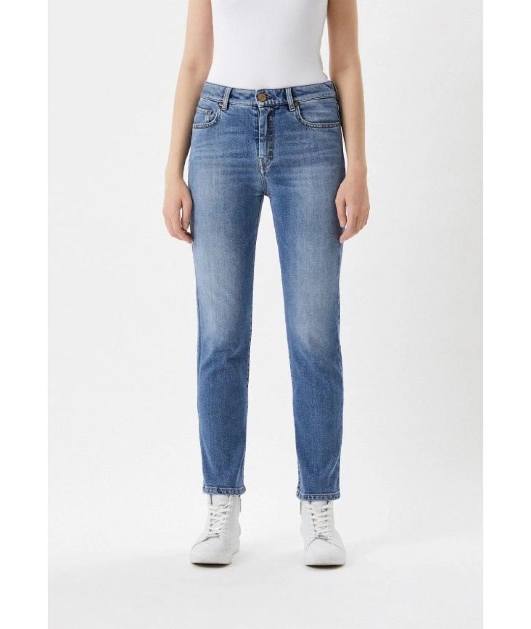 WEEKEND MAX MARA Синие хлопковые прямые джинсы, фото 9