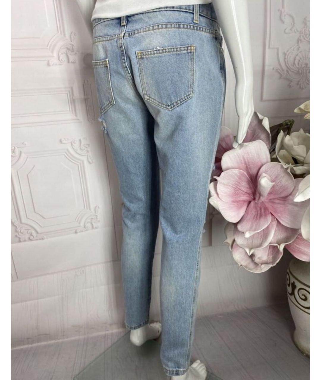 ERMANNO SCERVINO Голубые хлопковые прямые джинсы, фото 6