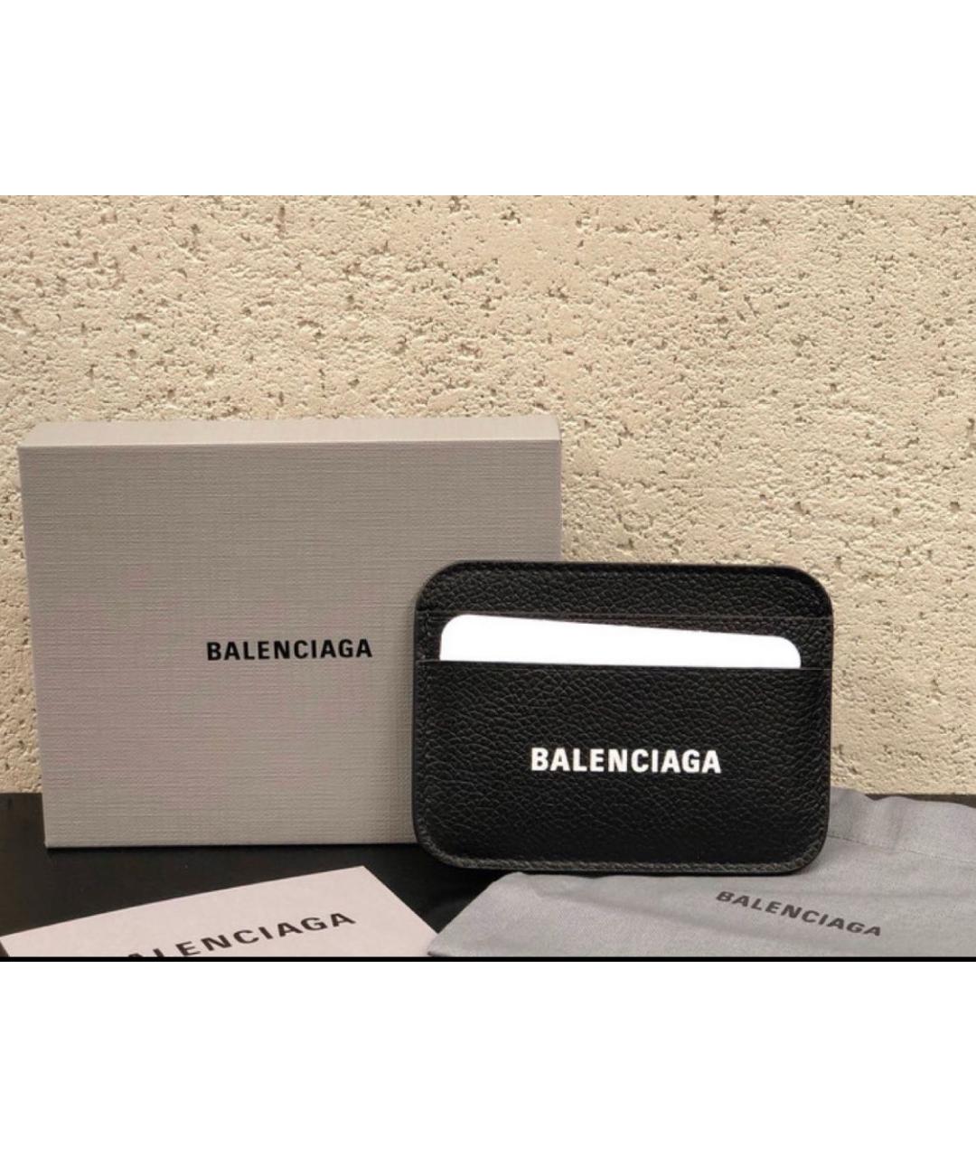 BALENCIAGA Черный кожаный кардхолдер, фото 4