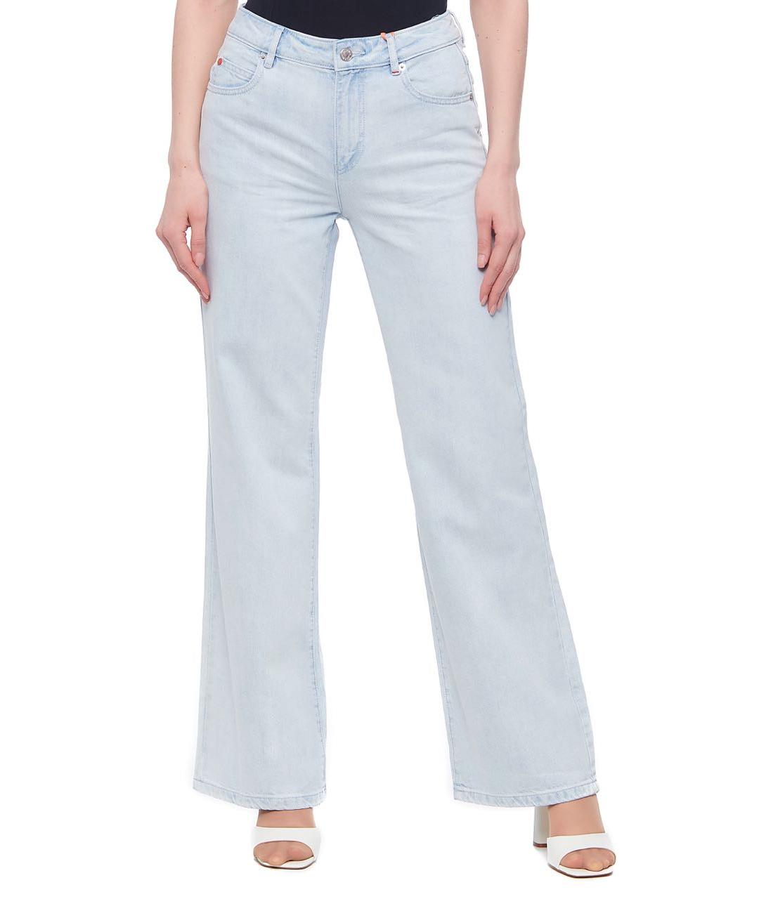 MAX MARA Голубые хлопковые джинсы клеш, фото 4