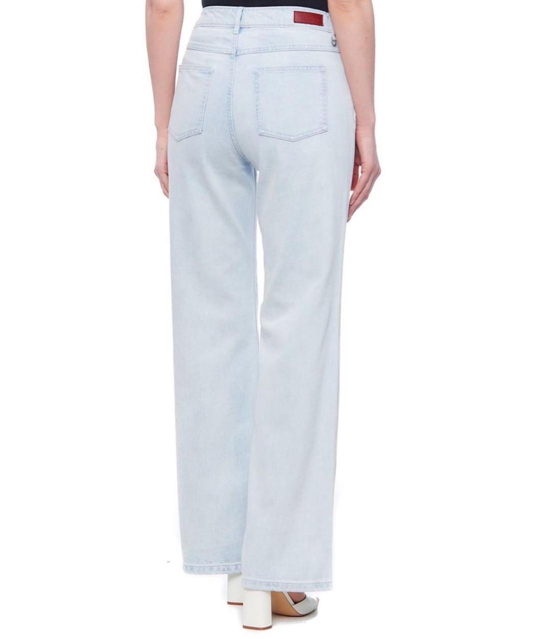 MAX MARA Голубые хлопковые джинсы клеш, фото 2