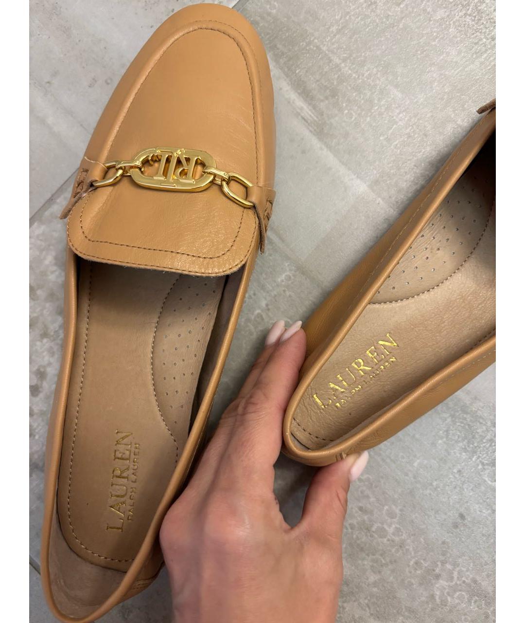 RALPH LAUREN Коричневые кожаные лоферы, фото 3