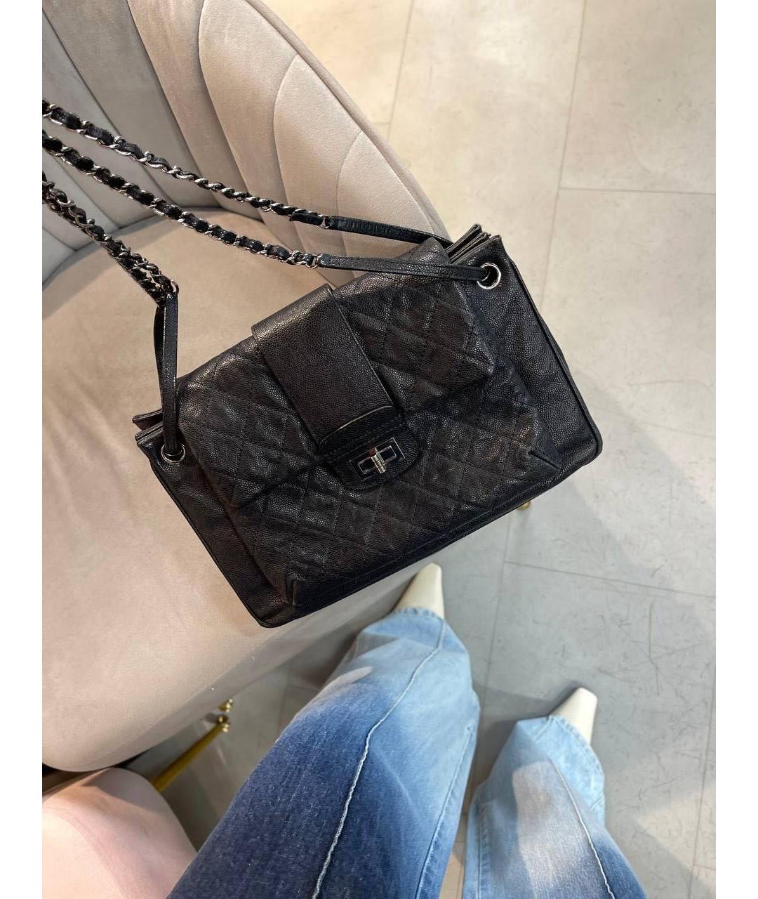 CHANEL Черная кожаная сумка через плечо, фото 4