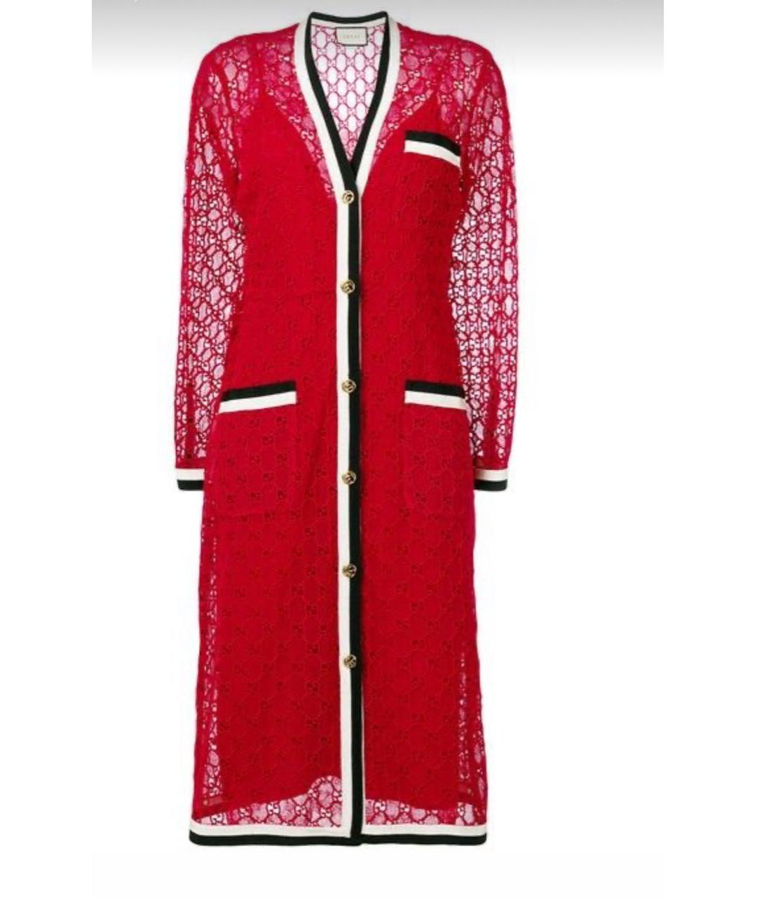 GUCCI Красное шелковое повседневное платье, фото 9