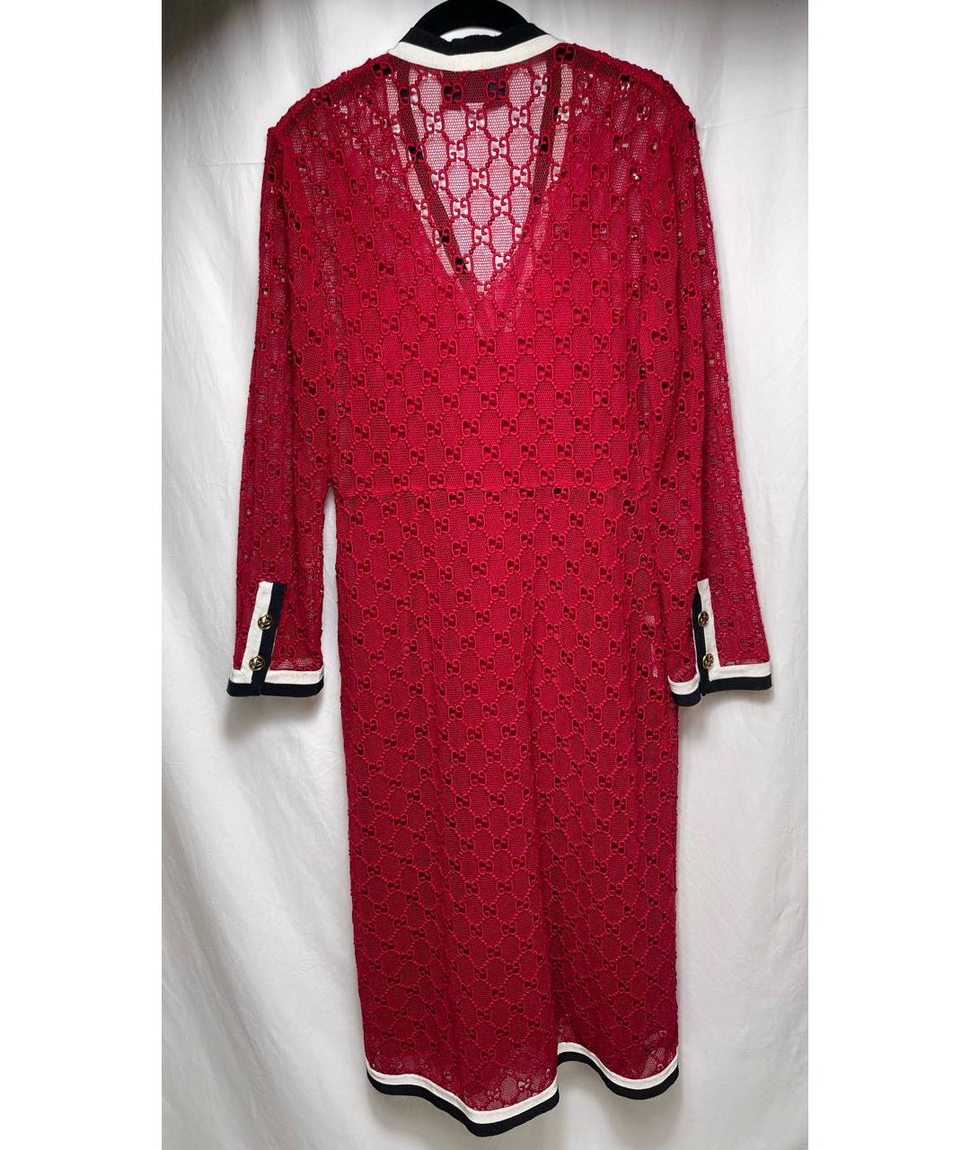 GUCCI Красное шелковое повседневное платье, фото 2