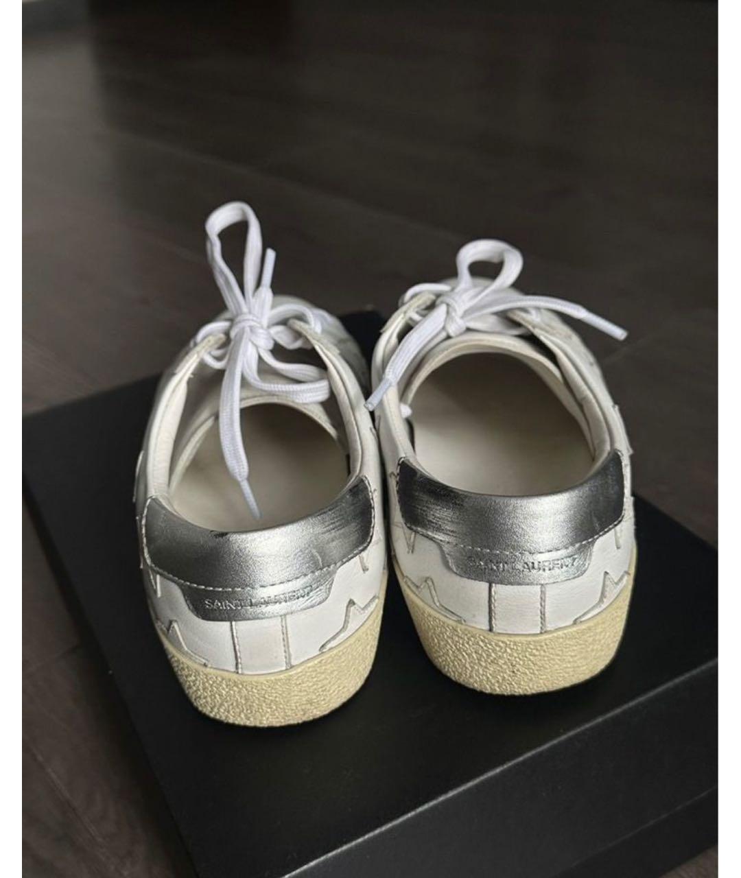 SAINT LAURENT Белые кожаные кеды, фото 6