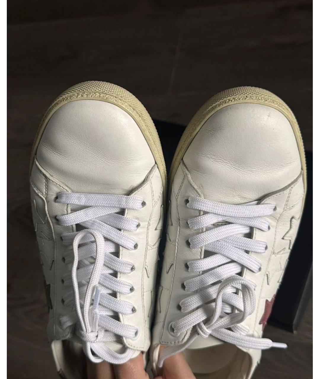 SAINT LAURENT Белые кожаные кеды, фото 5