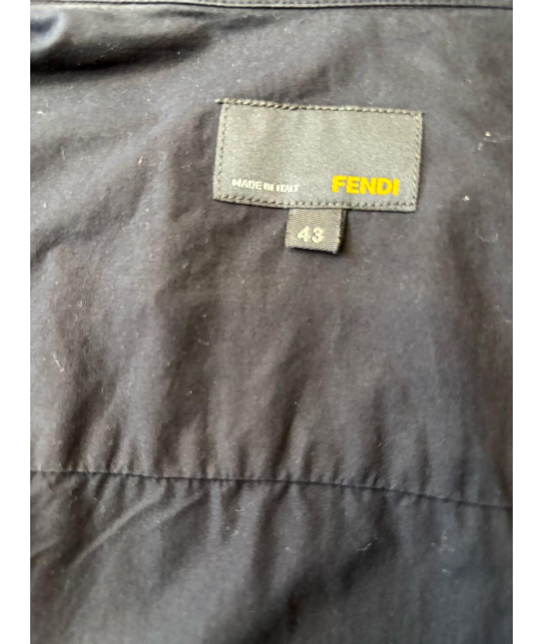 FENDI Черная хлопковая кэжуал рубашка, фото 3