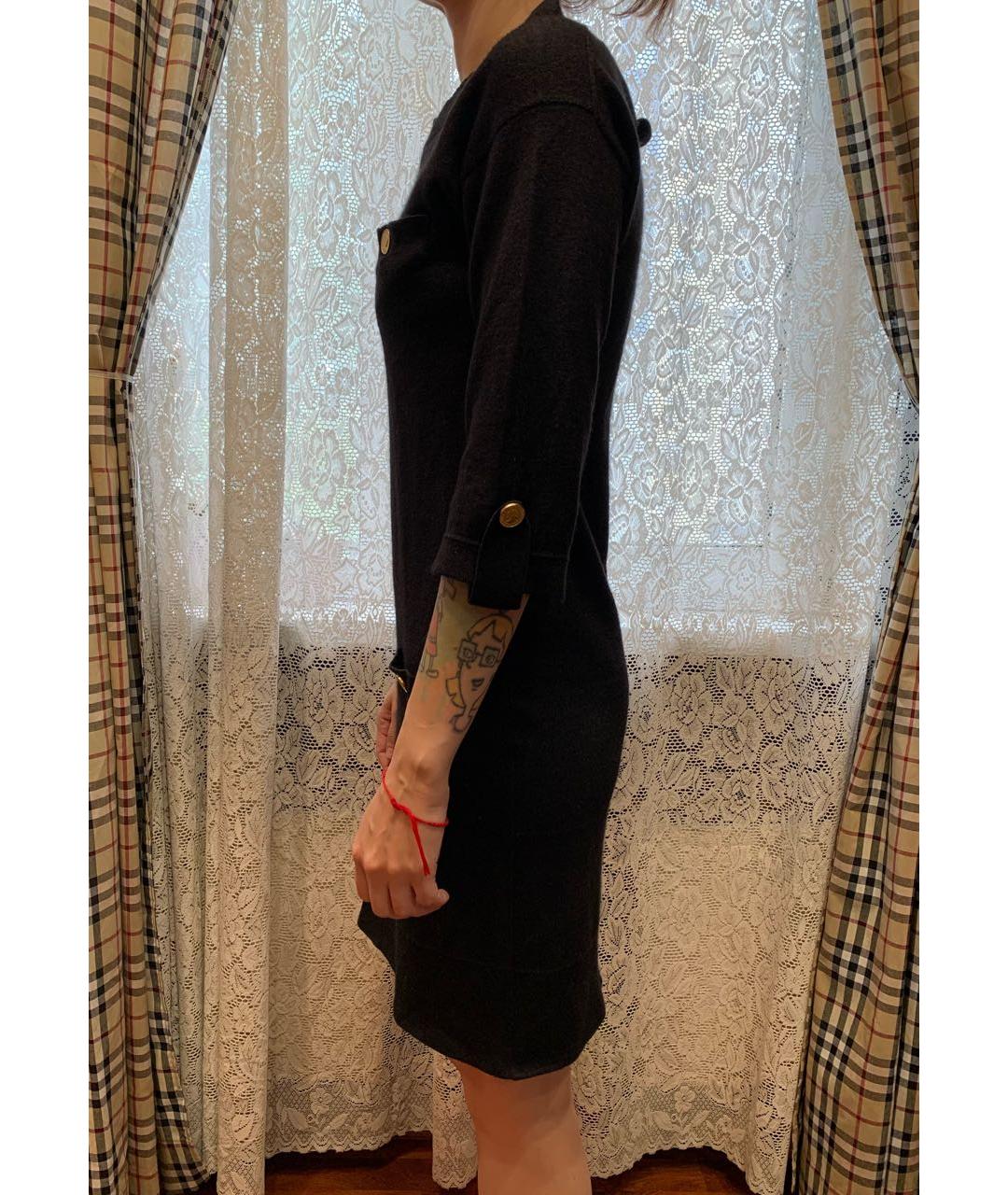 CHLOE Черное кашемировое повседневное платье, фото 8
