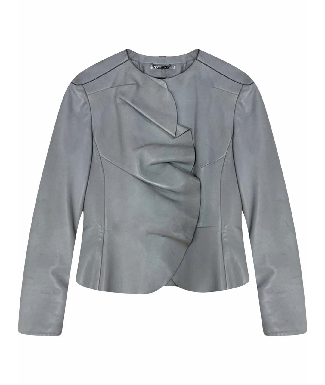 GIORGIO ARMANI Голубой кожаный костюм с брюками, фото 1