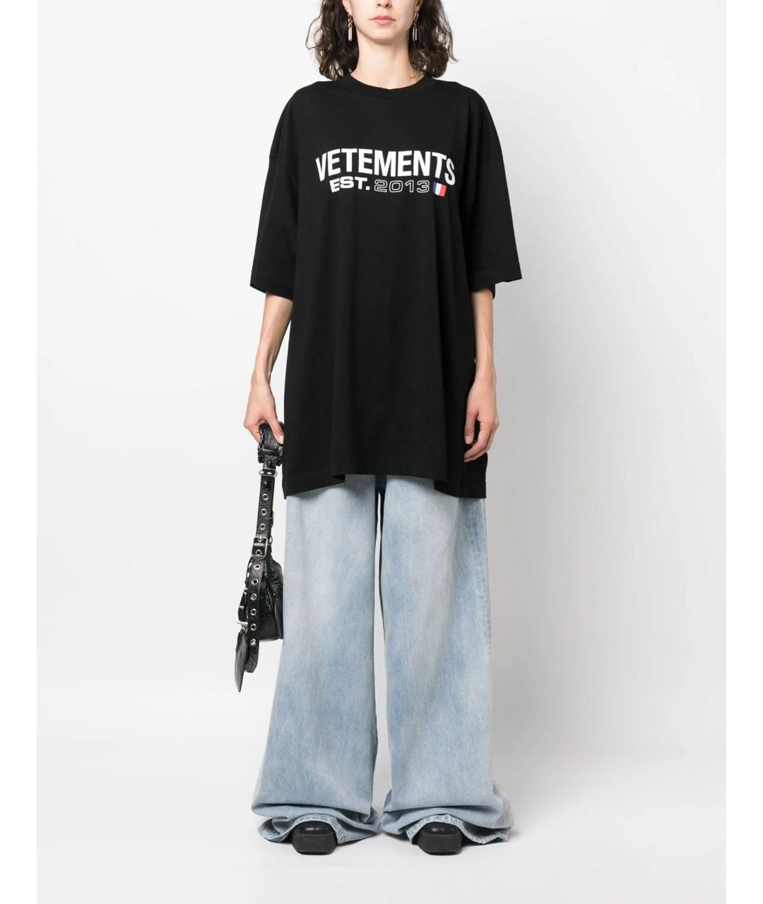 VETEMENTS Черная футболка, фото 6