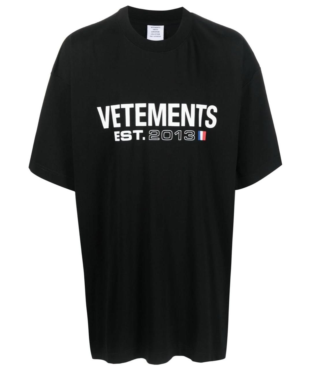 VETEMENTS Черная футболка, фото 1