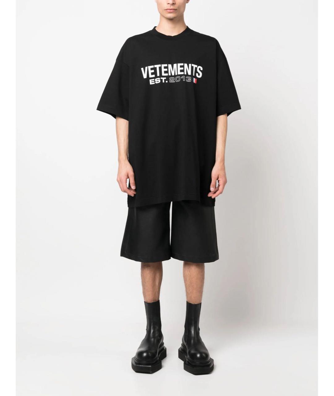 VETEMENTS Черная футболка, фото 2