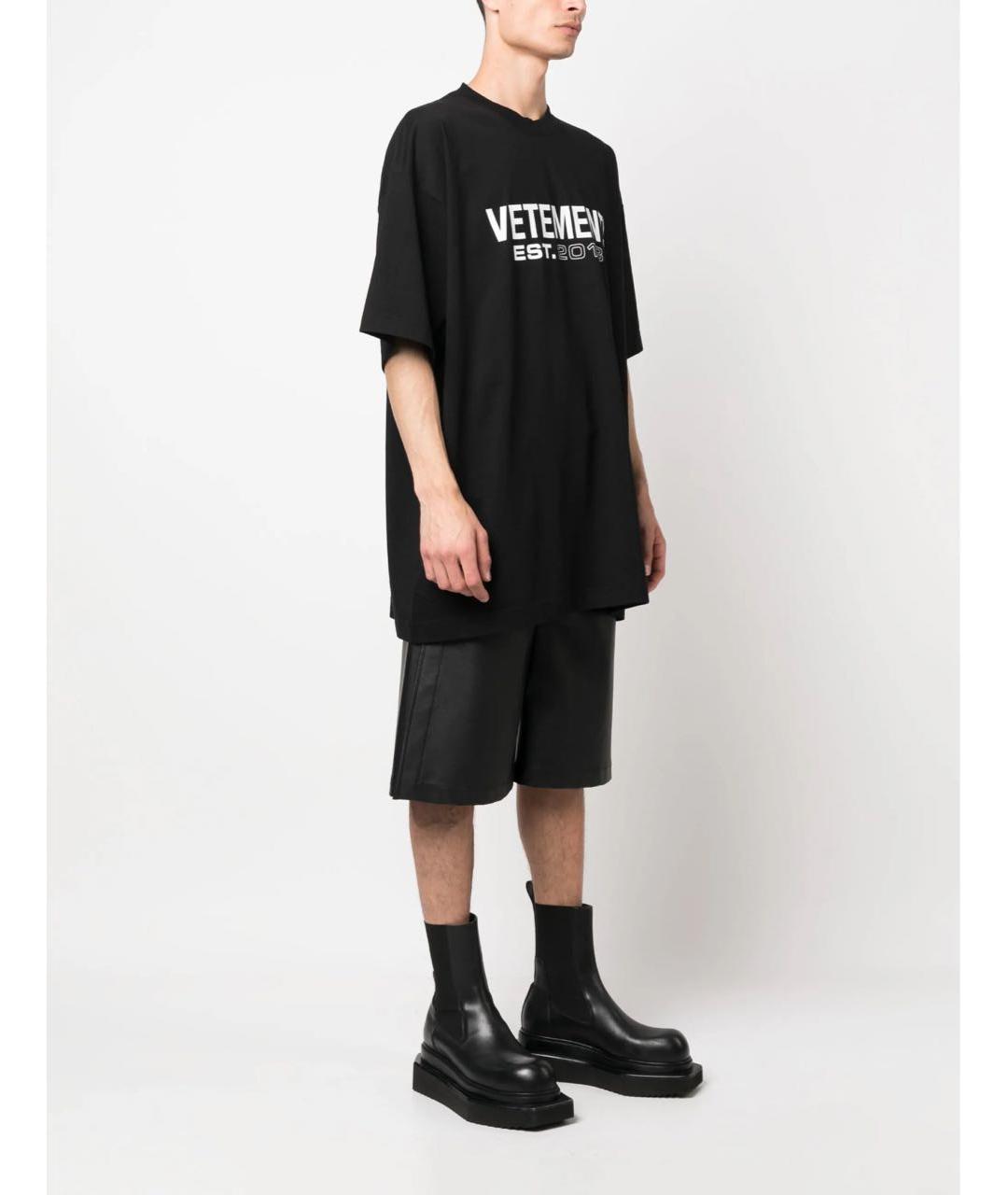 VETEMENTS Черная футболка, фото 3