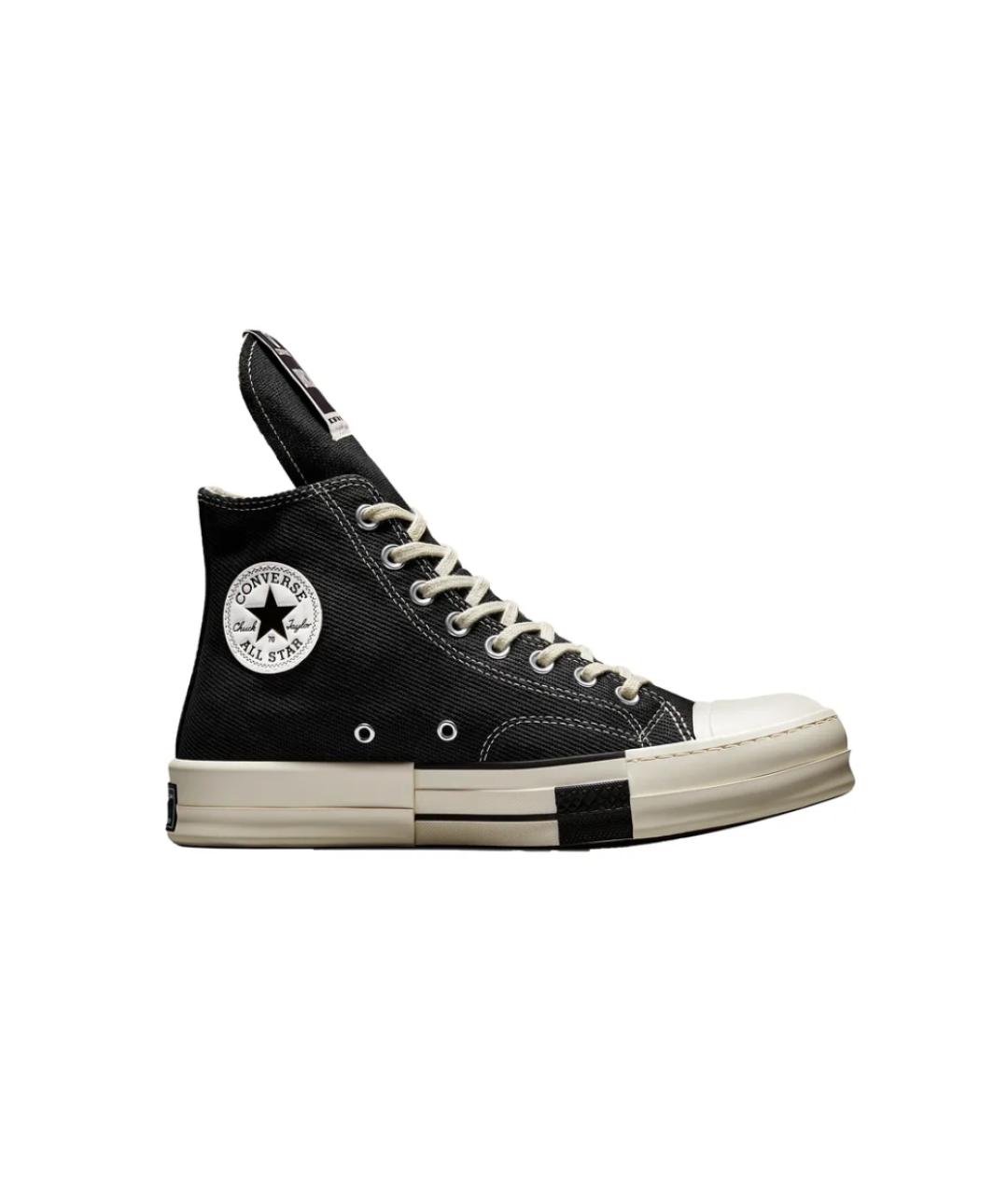 RICK OWENS DRKSHDW Черные текстильные кеды, фото 1
