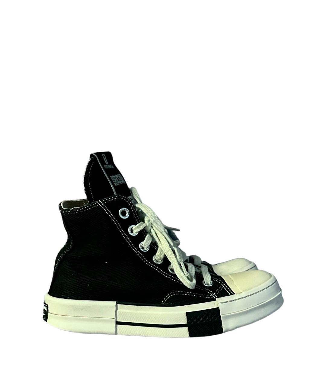 RICK OWENS DRKSHDW Черные текстильные кеды, фото 3