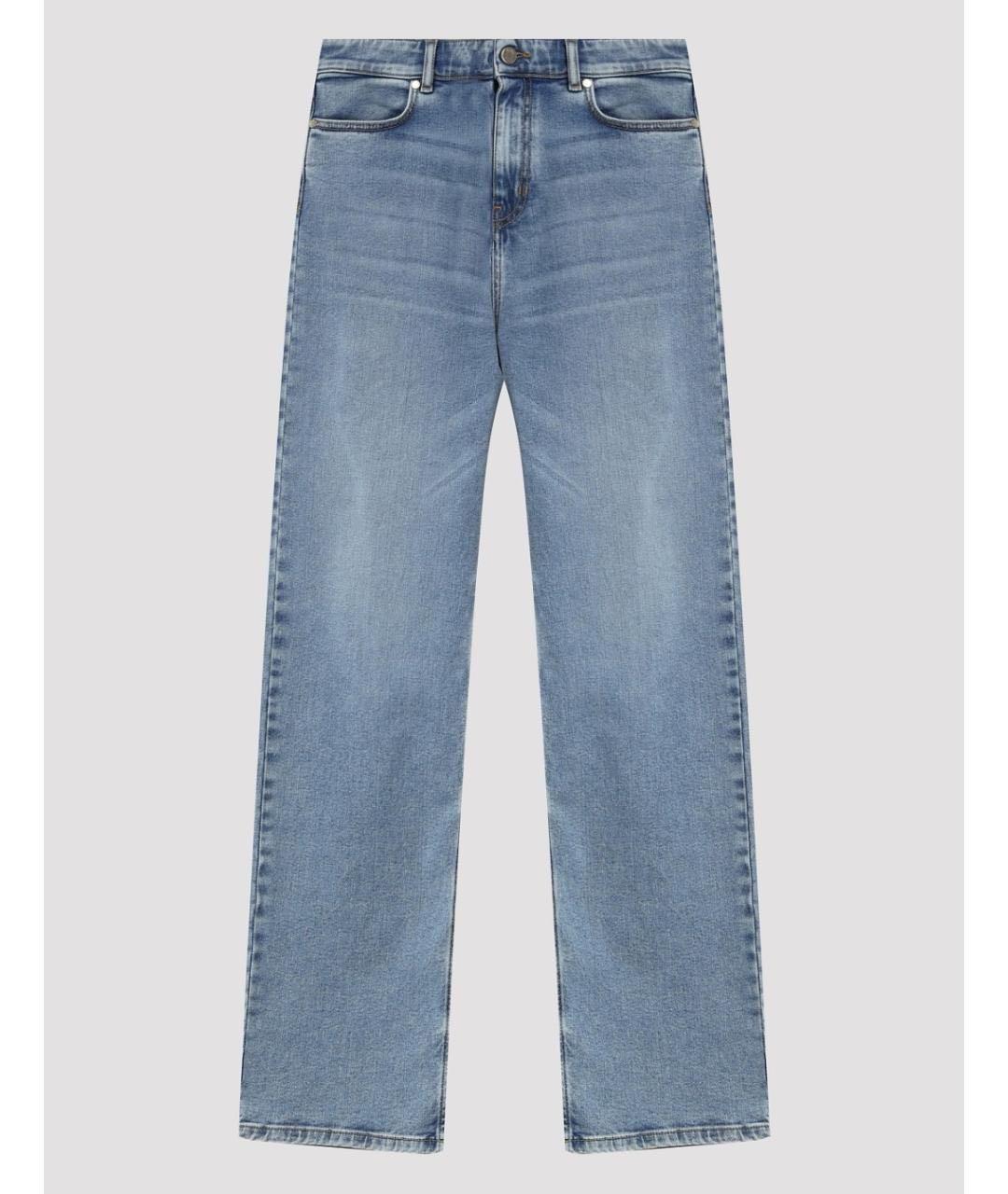 MAX MARA Голубые хлопковые прямые джинсы, фото 7