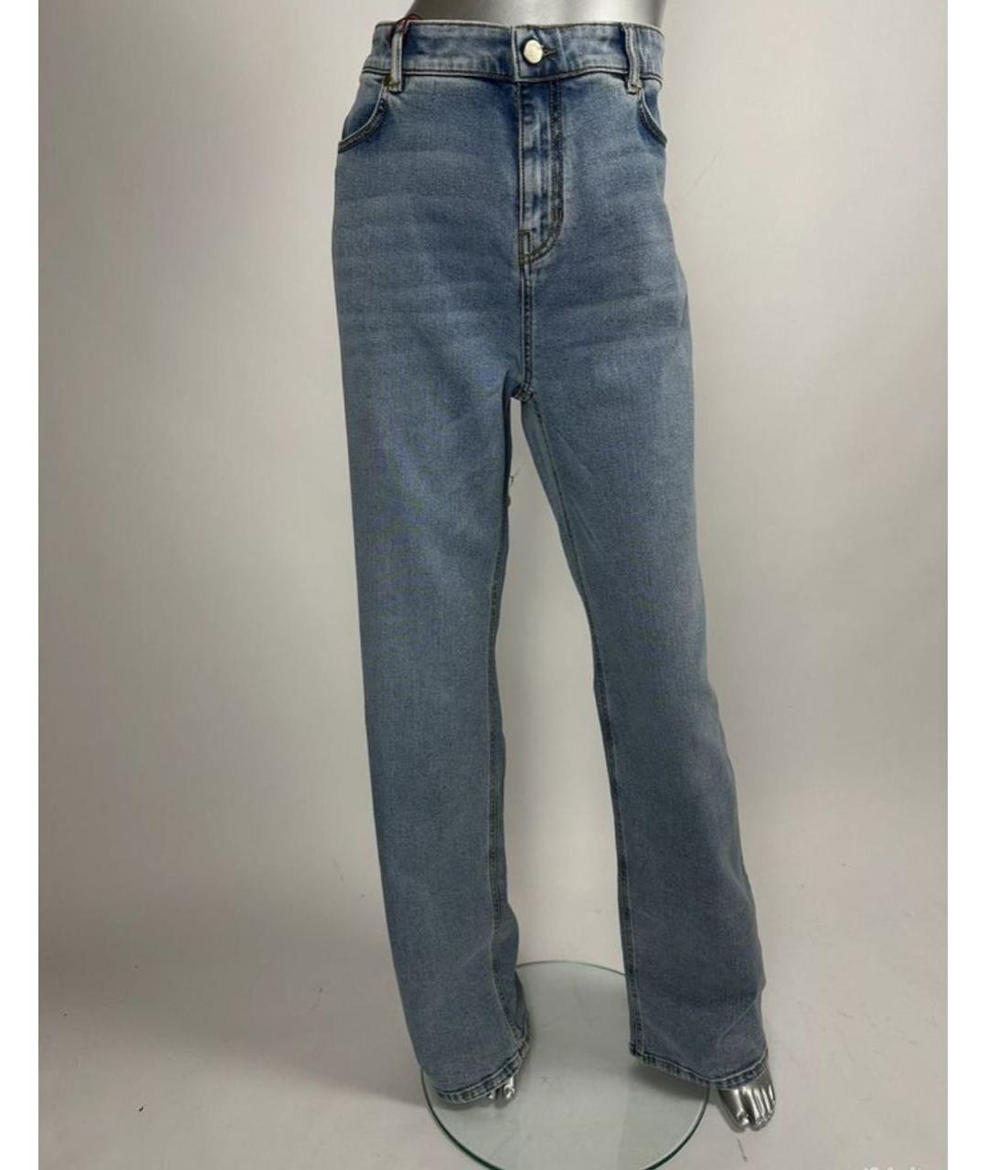 MAX MARA Голубые хлопковые прямые джинсы, фото 5