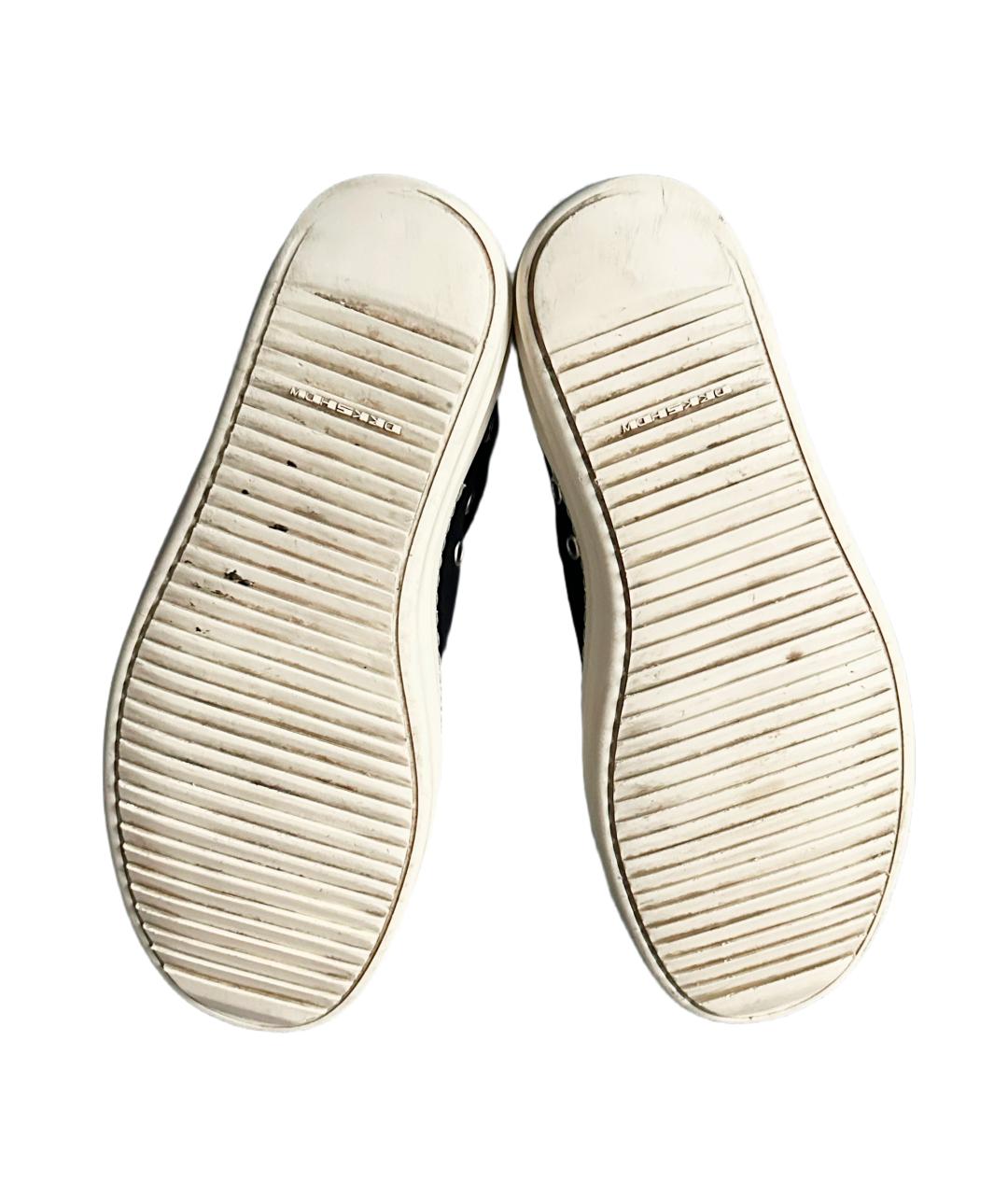 RICK OWENS DRKSHDW Черные текстильные низкие кроссовки / кеды, фото 8