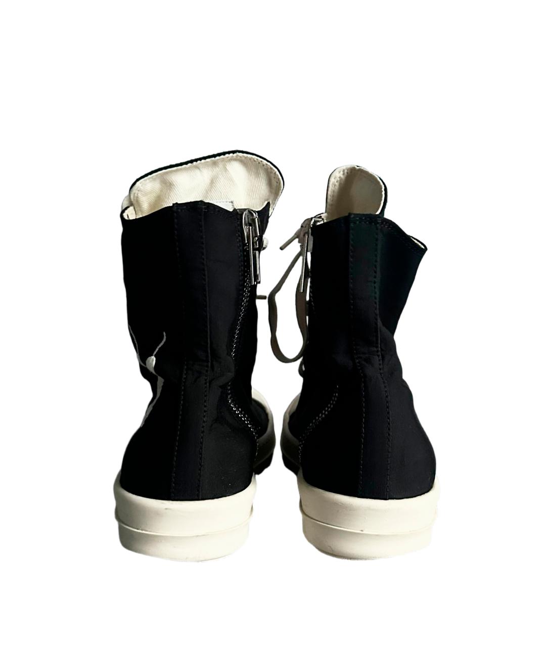 RICK OWENS DRKSHDW Черные текстильные низкие кроссовки / кеды, фото 5