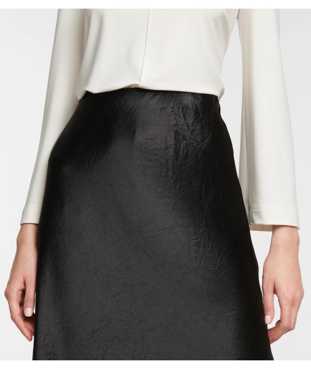 MAX MARA Черная ацетатная юбка миди, фото 4
