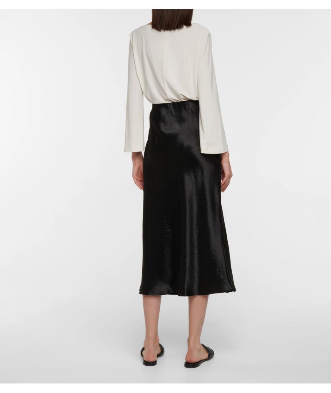 MAX MARA Черная ацетатная юбка миди, фото 3