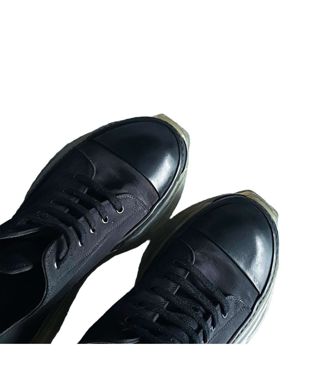 RICK OWENS DRKSHDW Черные текстильные низкие кроссовки / кеды, фото 4