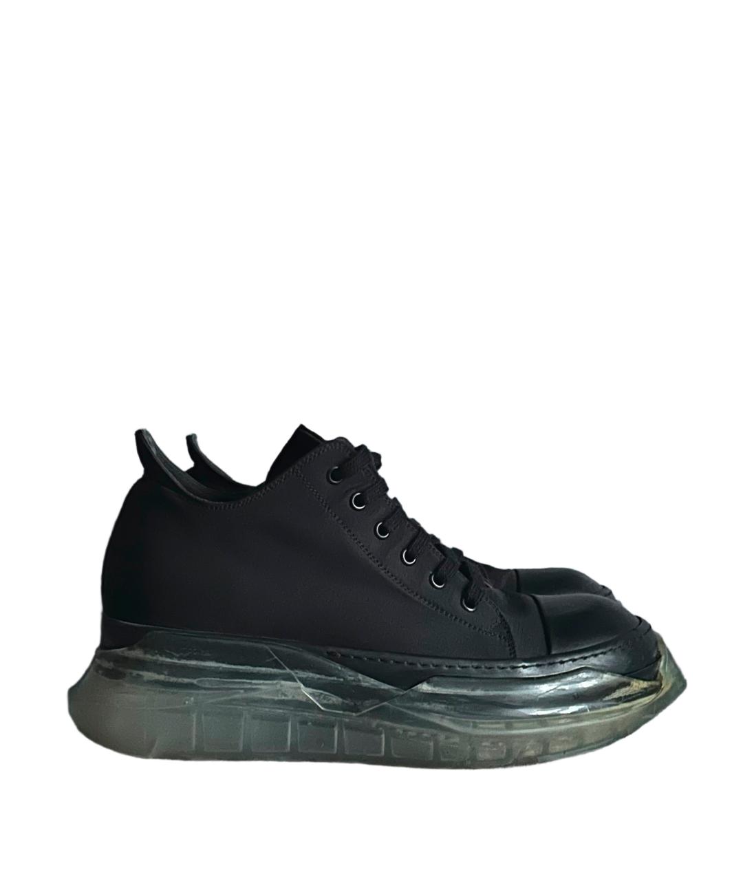 RICK OWENS DRKSHDW Черные текстильные низкие кроссовки / кеды, фото 3