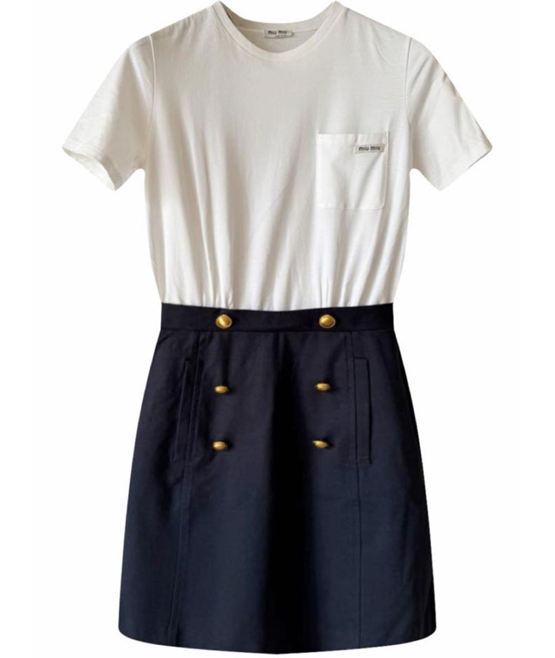 MIU MIU Белое хлопковое повседневное платье, фото 1