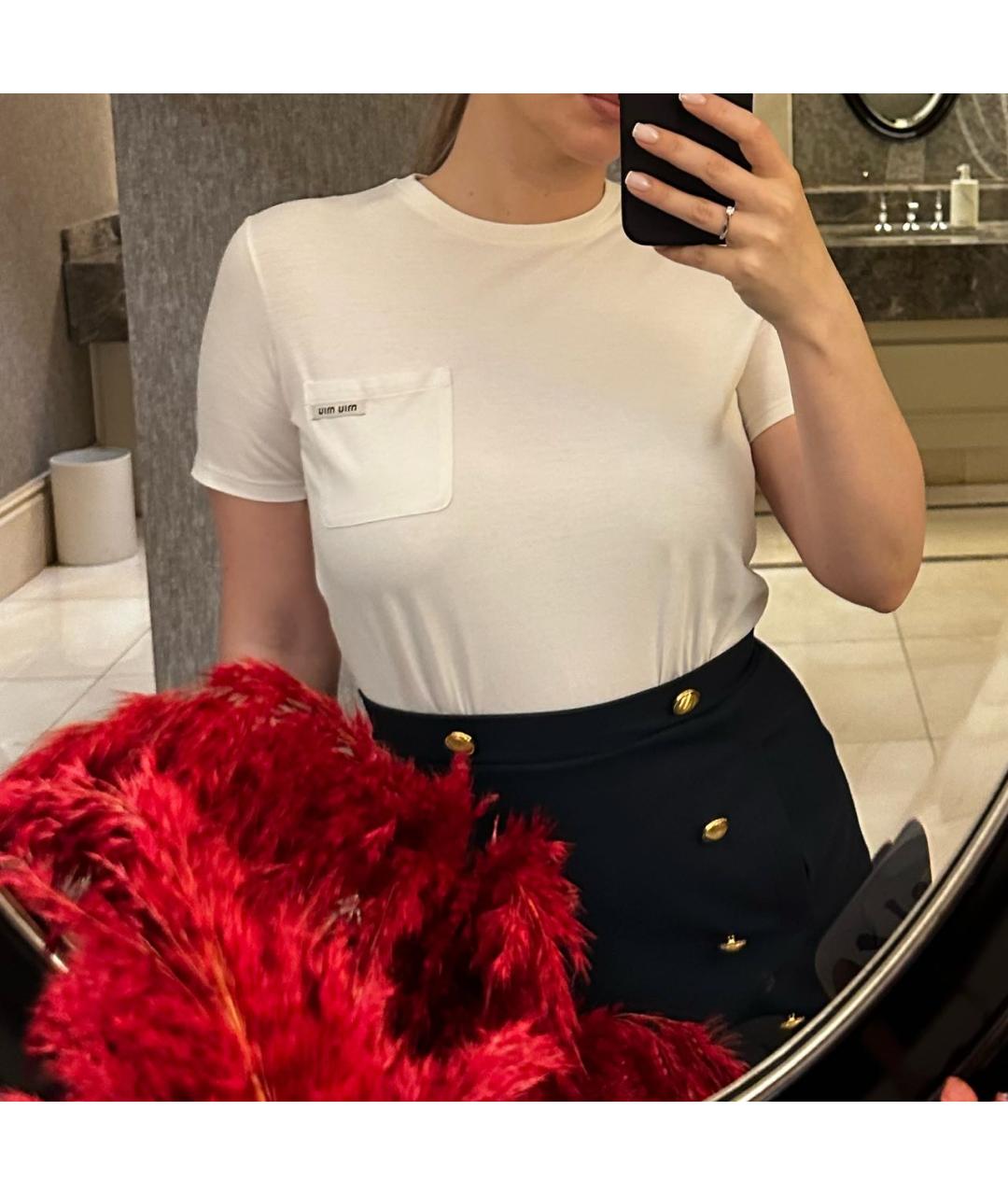 MIU MIU Белое хлопковое повседневное платье, фото 6