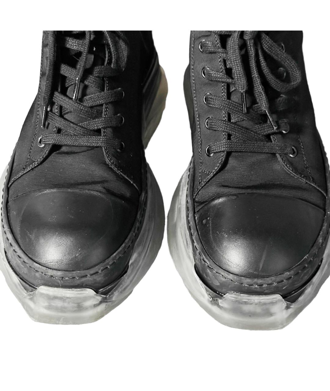 RICK OWENS DRKSHDW Черные текстильные низкие кроссовки / кеды, фото 4