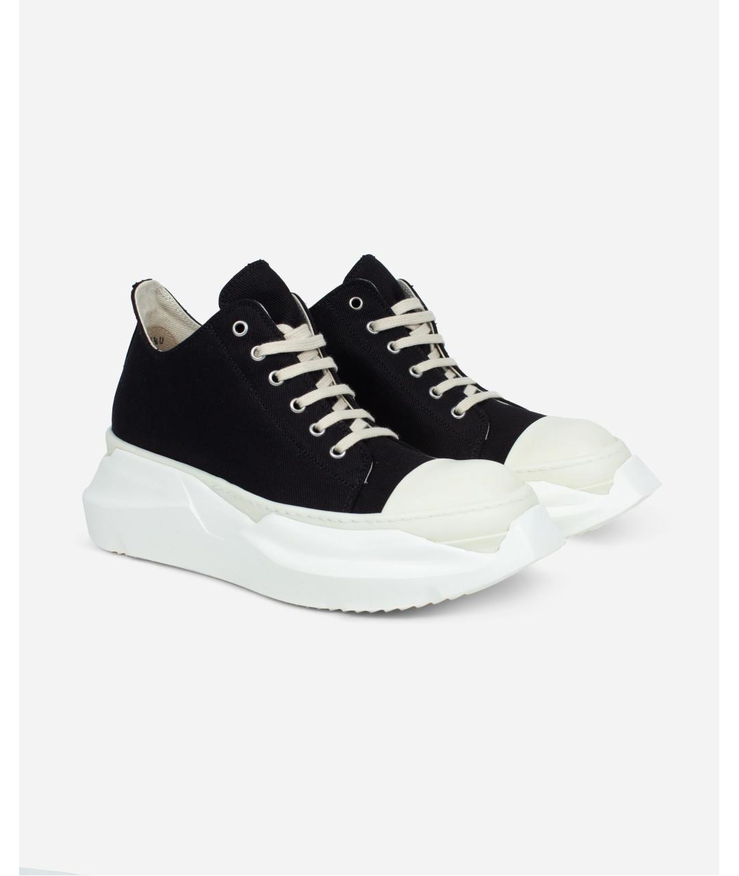 RICK OWENS DRKSHDW Черные текстильные низкие кроссовки / кеды, фото 10