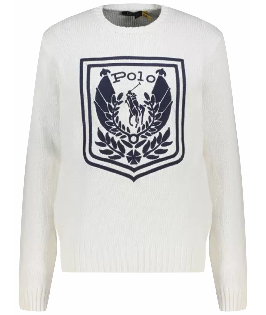 POLO RALPH LAUREN Белый хлопковый джемпер / свитер, фото 1