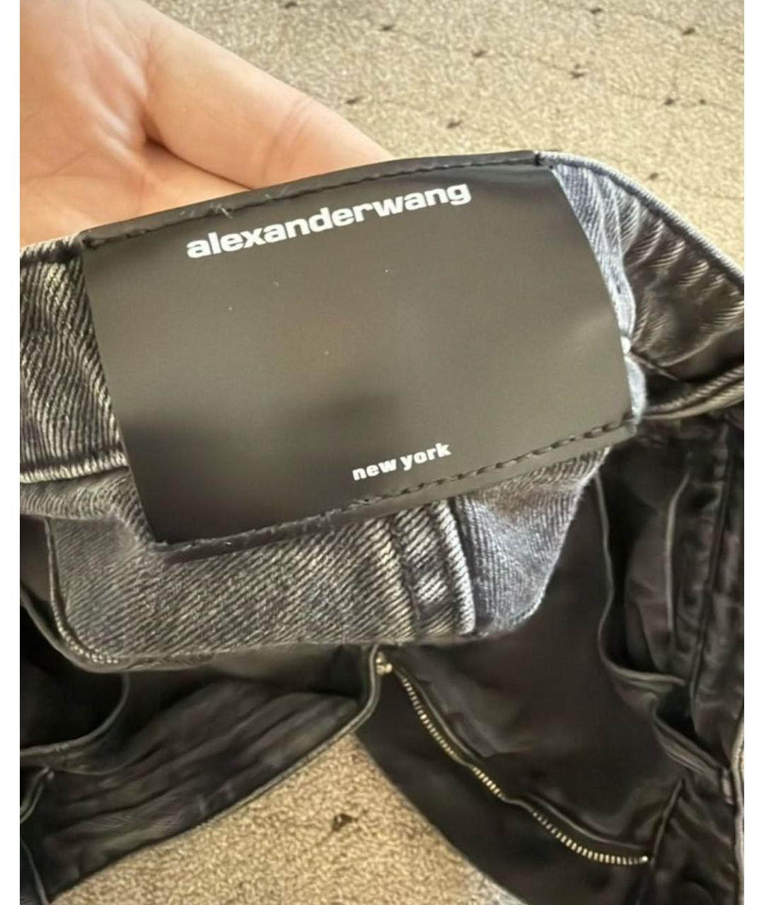ALEXANDER WANG Черные хлопковые прямые джинсы, фото 4