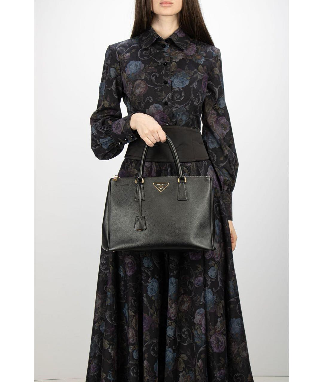 PRADA Черная кожаная сумка тоут, фото 2