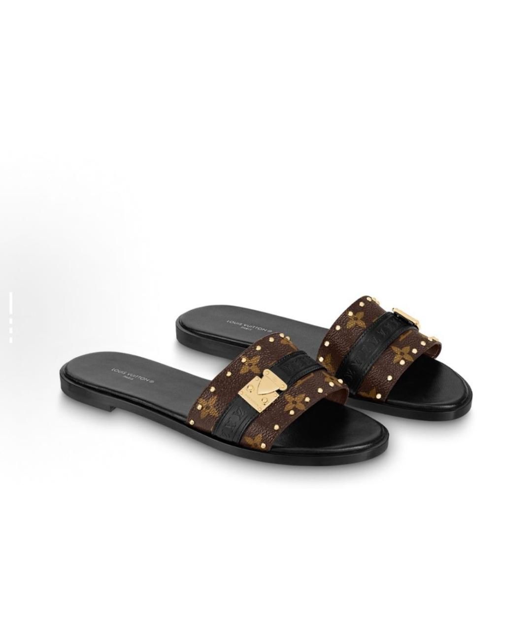 LOUIS VUITTON Коричневые шлепанцы, фото 2