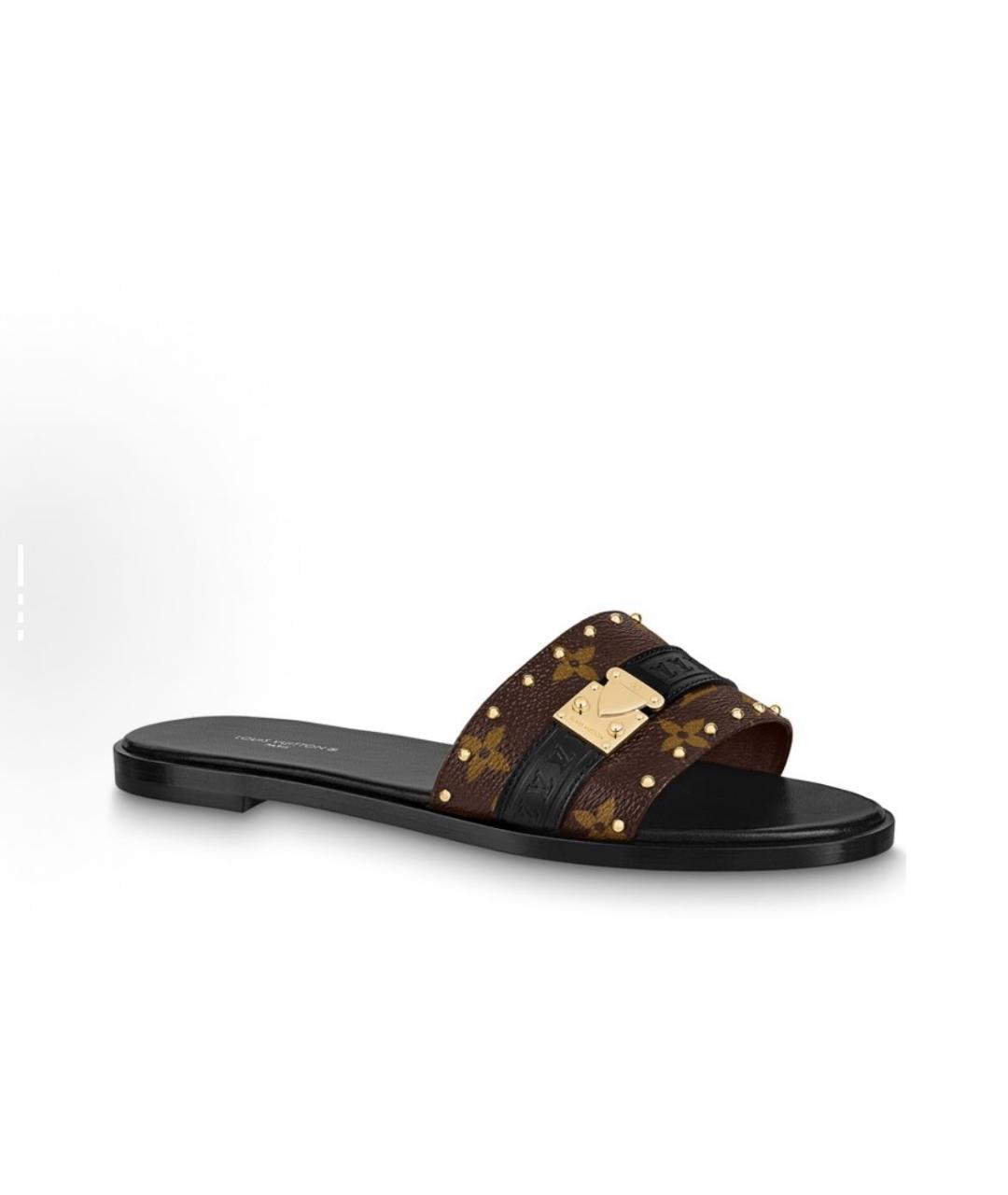 LOUIS VUITTON Коричневые шлепанцы, фото 5
