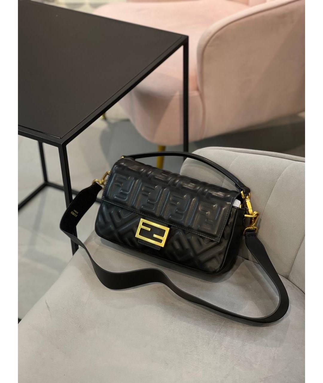 FENDI Черная кожаная сумка через плечо, фото 6