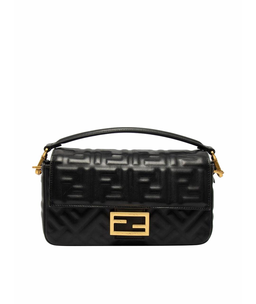FENDI Черная кожаная сумка через плечо, фото 1