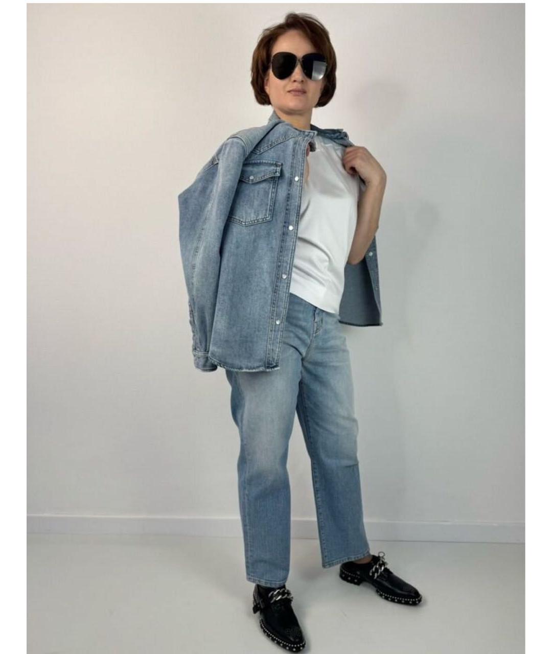 WEEKEND MAX MARA Голубые прямые джинсы, фото 8