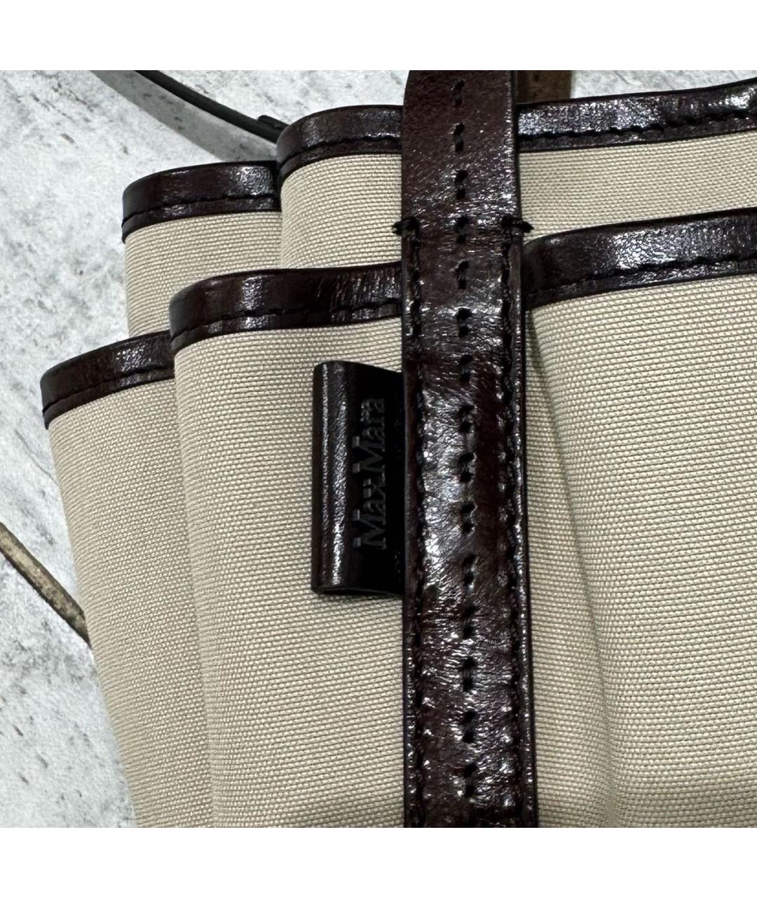 MAX MARA Бежевая кожаная сумка тоут, фото 8