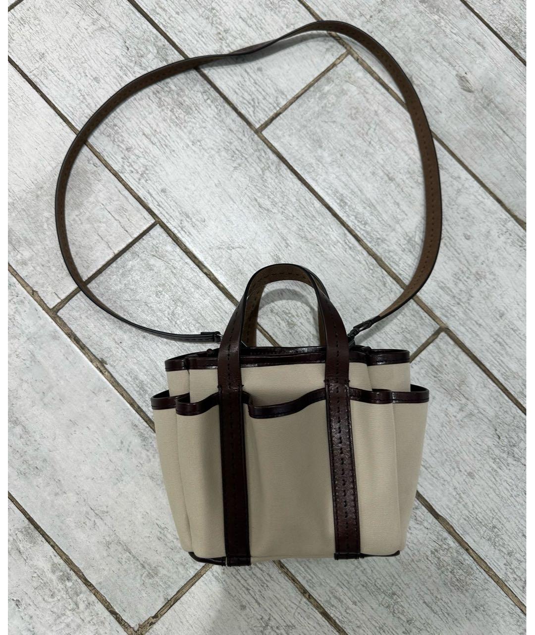 MAX MARA Бежевая кожаная сумка тоут, фото 2