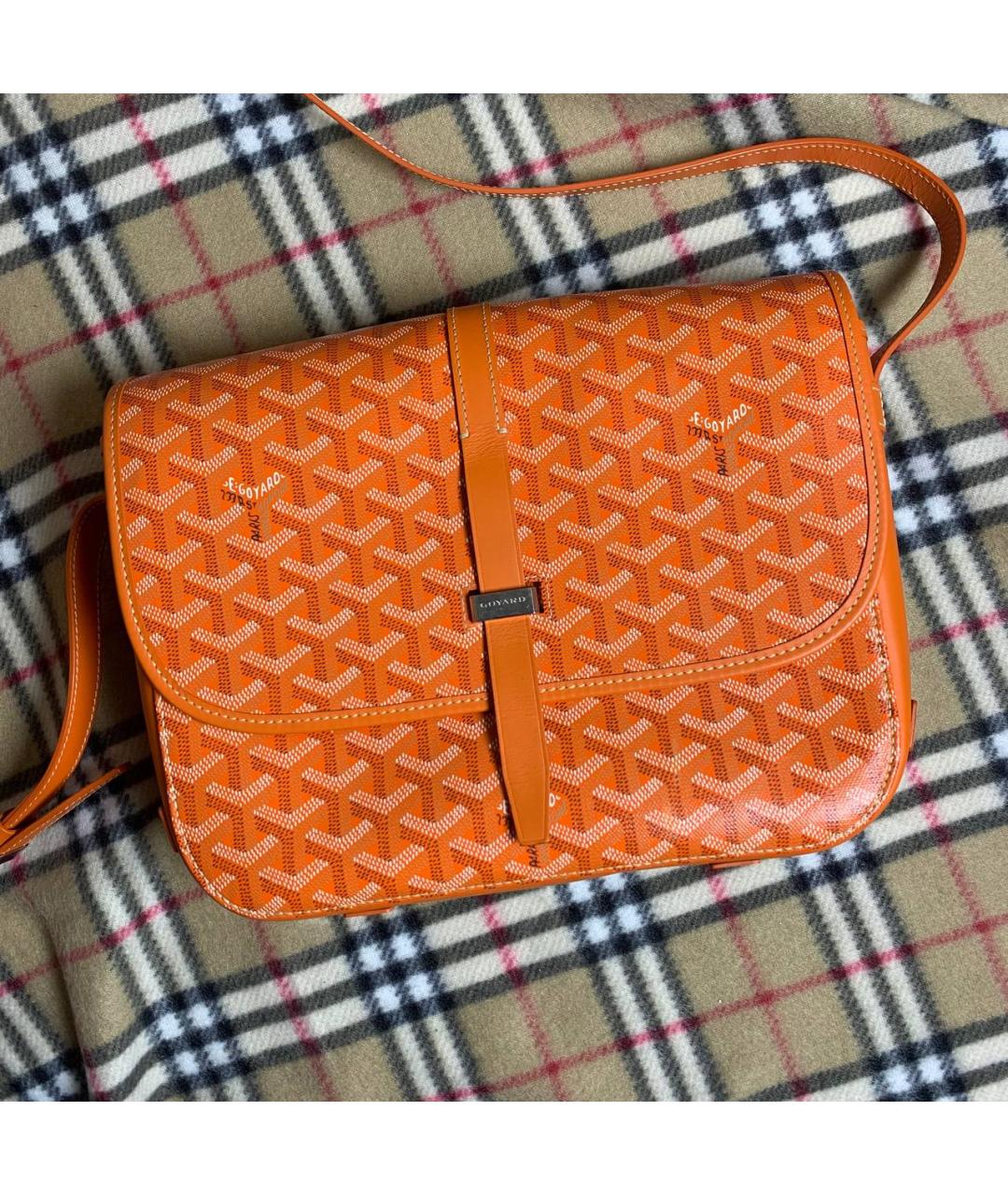 GOYARD Оранжевая кожаная сумка на плечо, фото 2