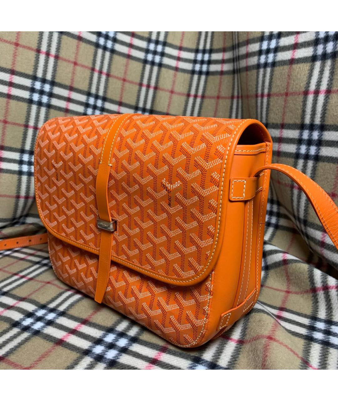 GOYARD Оранжевая кожаная сумка на плечо, фото 10