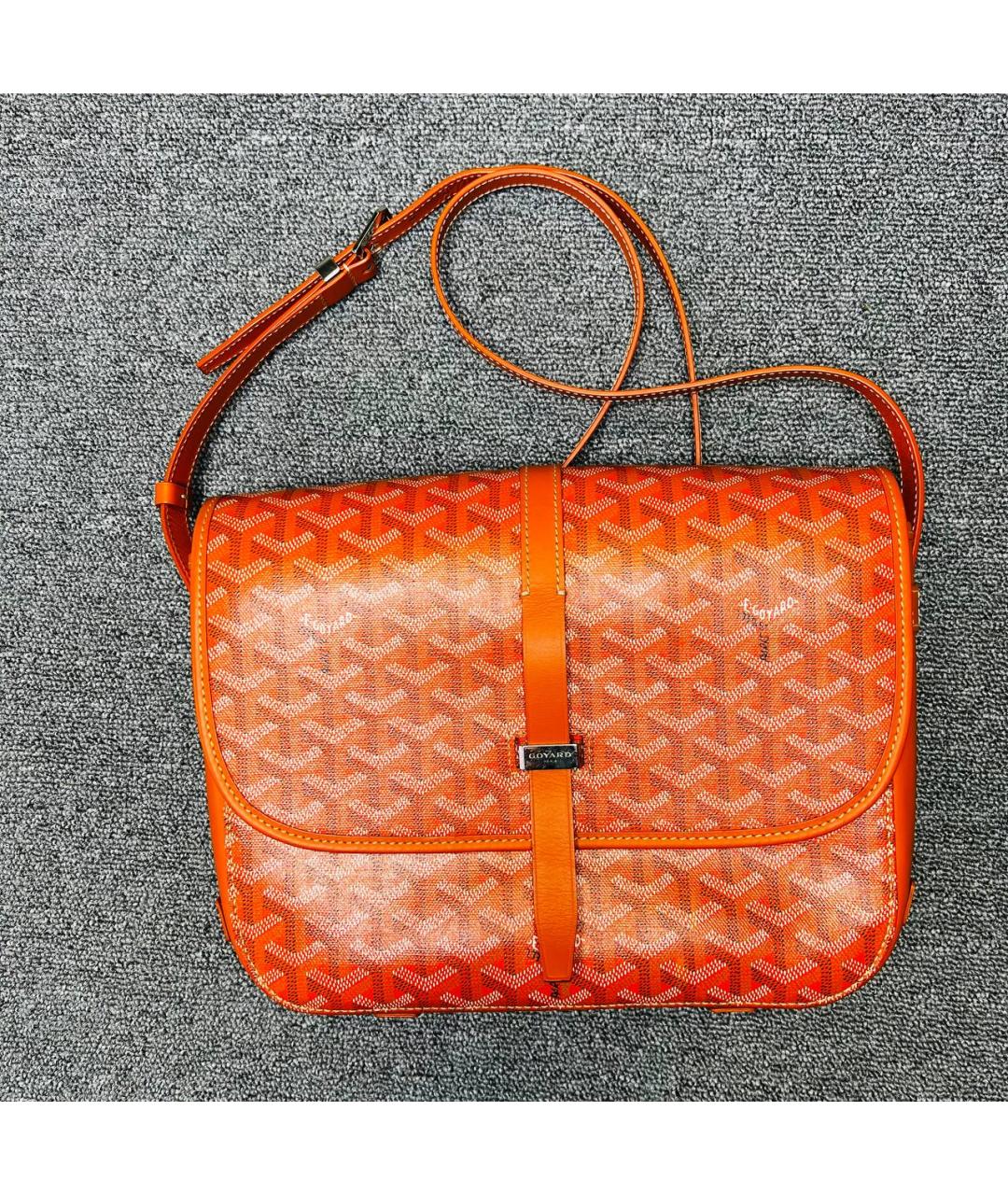 GOYARD Оранжевая кожаная сумка на плечо, фото 1